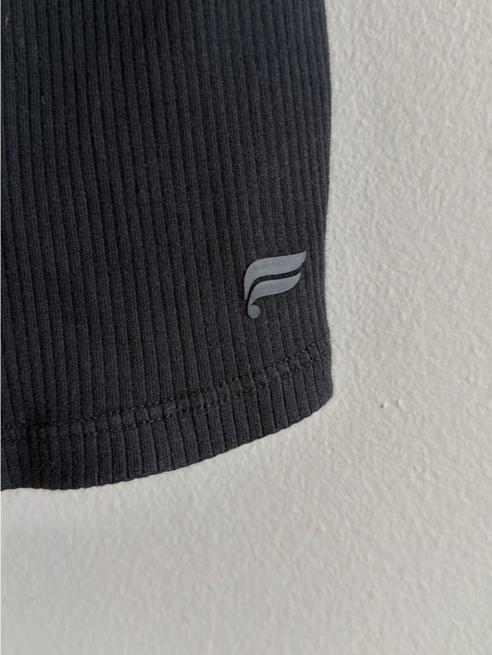 Fabletics Black Ribbed Square Neck Tank - Picture 3 of 4